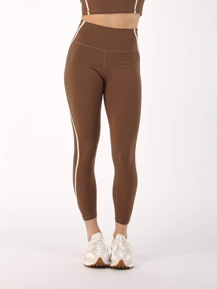 Legging Apex 7/8: Chocolate/Leche de avena para venta al por mayor de Glyder
