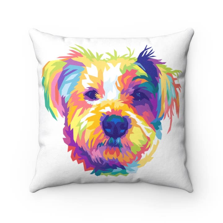 Scruffy Doodle Dog Throw Pillow for wholesale by Doodle Dog Town