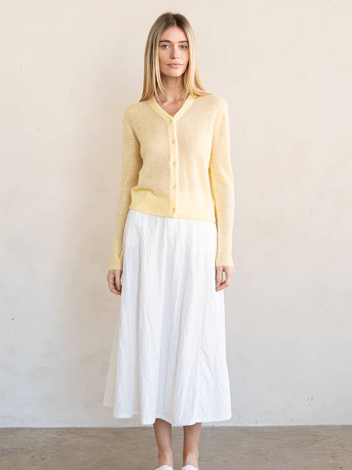 CONTRAST PIPED FINE GAUGE CARDIGAN for wholesale by ELLE GREY