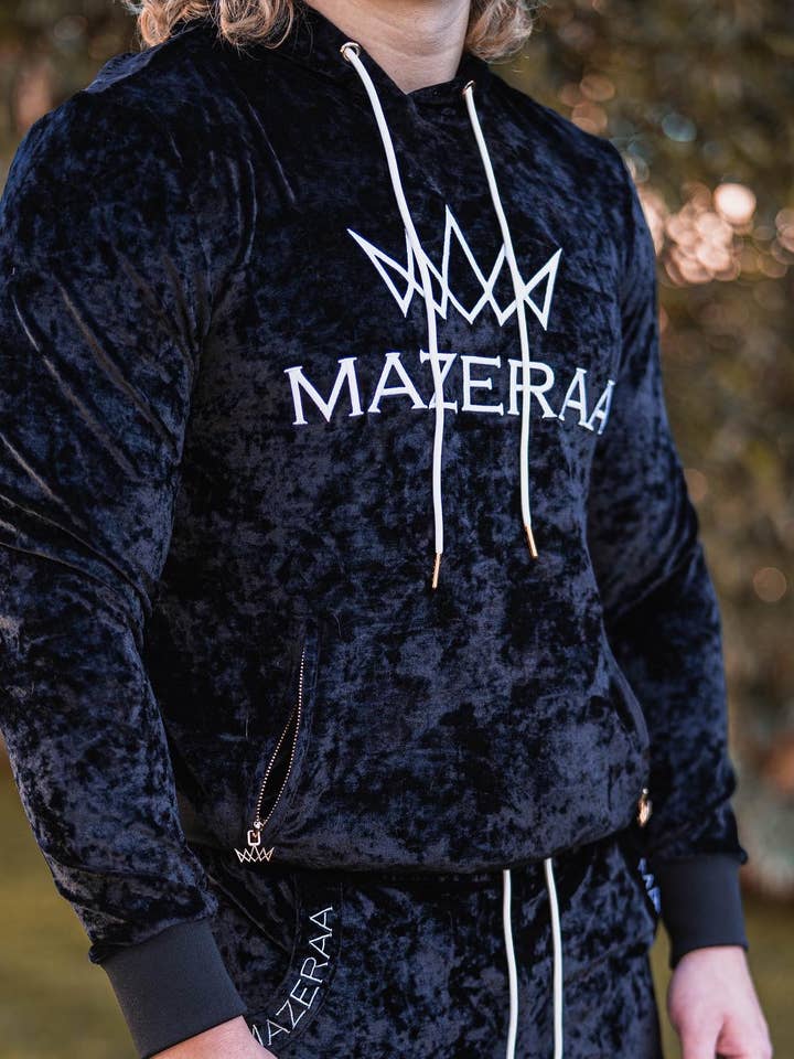 Sweat à capuche en velours Signature Lord of MAZERAA pour la vente par MAZERAA