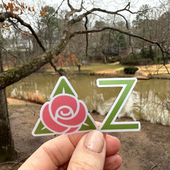 Sticker | DZ | Delta Zeta | Waterproof Vinyl Sticker | White | Clear | Permanent | Removable | Window Cling | Glitter | Holographic for wholesale by My Vinyl Cut
