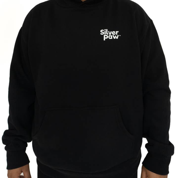 Camisola com Capuz Unissexo Silver Paw, Preto por atacado de Silver Paw