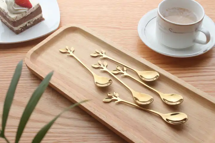 Sostraw & SmartThings - Wholesale Table Spoon (Cutlery) - Leaf Spoon - For Tea, Coffee or Dessert - 4 colors2