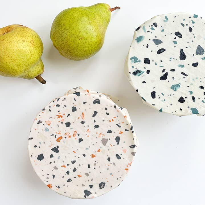 Bee Nice Goods - Wholesale Food Storage Wrap/Bag - Reusable Beeswax Food Wrap -Terrazzo (sky)1