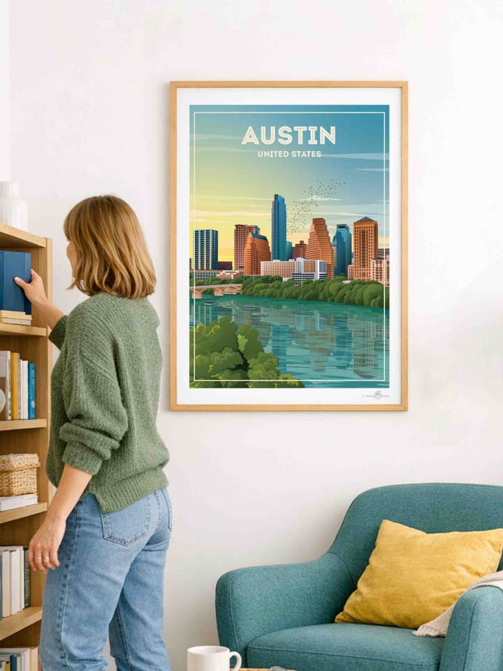 Austin Verenigde Staten Reispromotieposter Afdruk voor wholesale door Paradise Posters