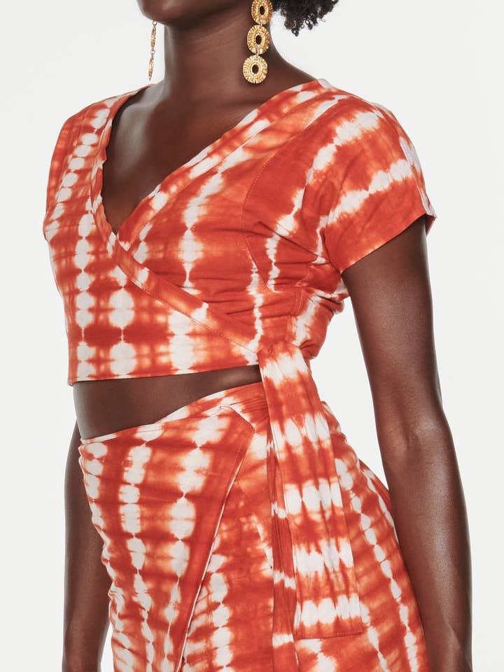 Wrap Top - Orange voor wholesale door JEKKAH