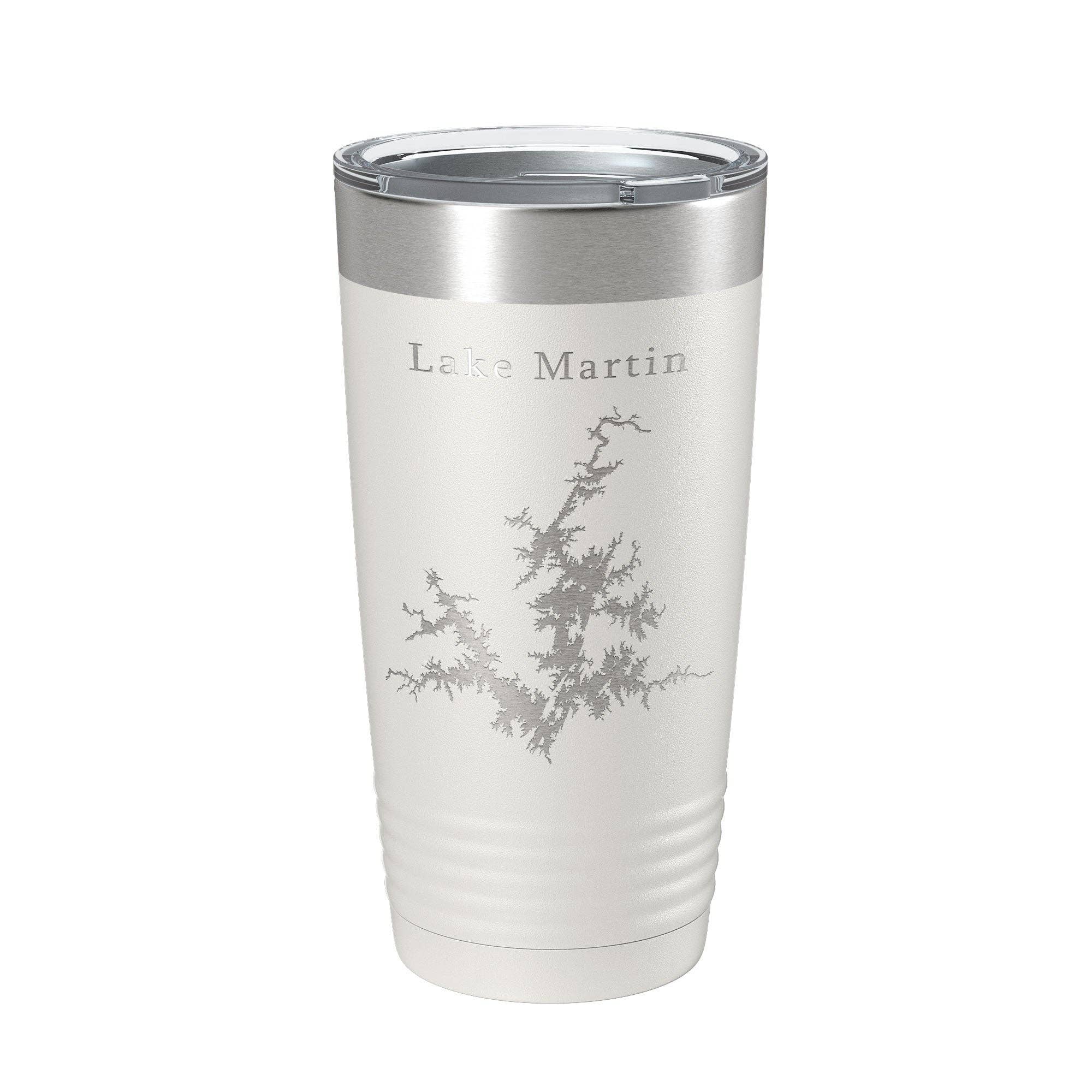 CarveBright – Engroshandel Thermokop – Lake Martin Map Tumbler Rejsekrus Isoleret Lasergraveret Kaffekop Alabama 20 oz1
