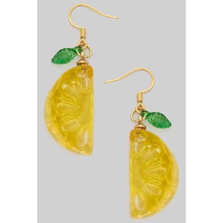 JUICY ACRYLIC LEMON DROP EARRINGS for wholesale by Girly