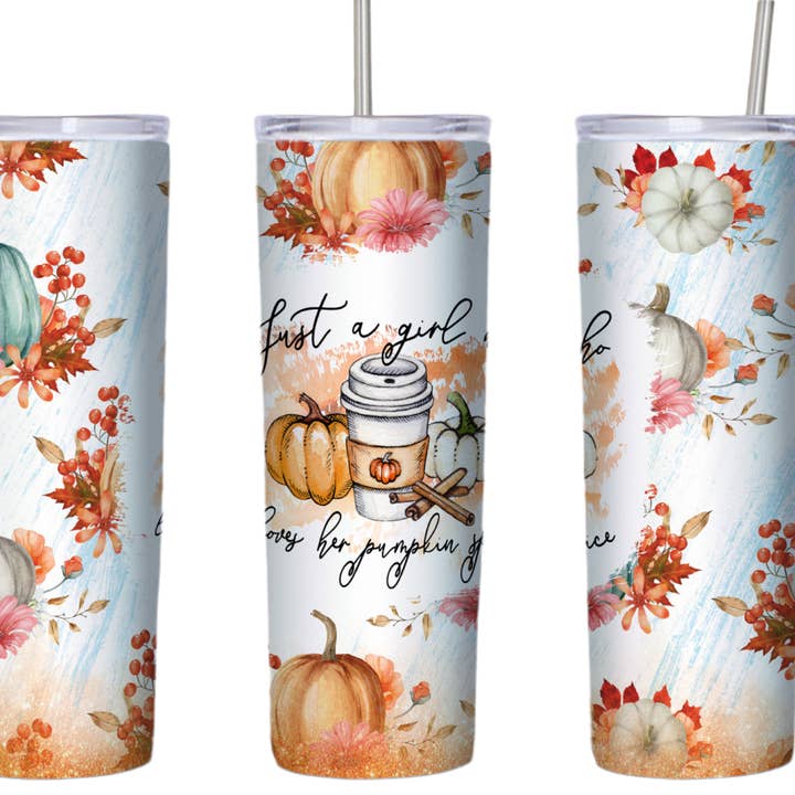 Just a Girl Who Loves Her Pumpkin Spice - Bicchiere da 20 once per la vendita all'ingrosso da parte di Perfectly Diverse Trendz, LLC