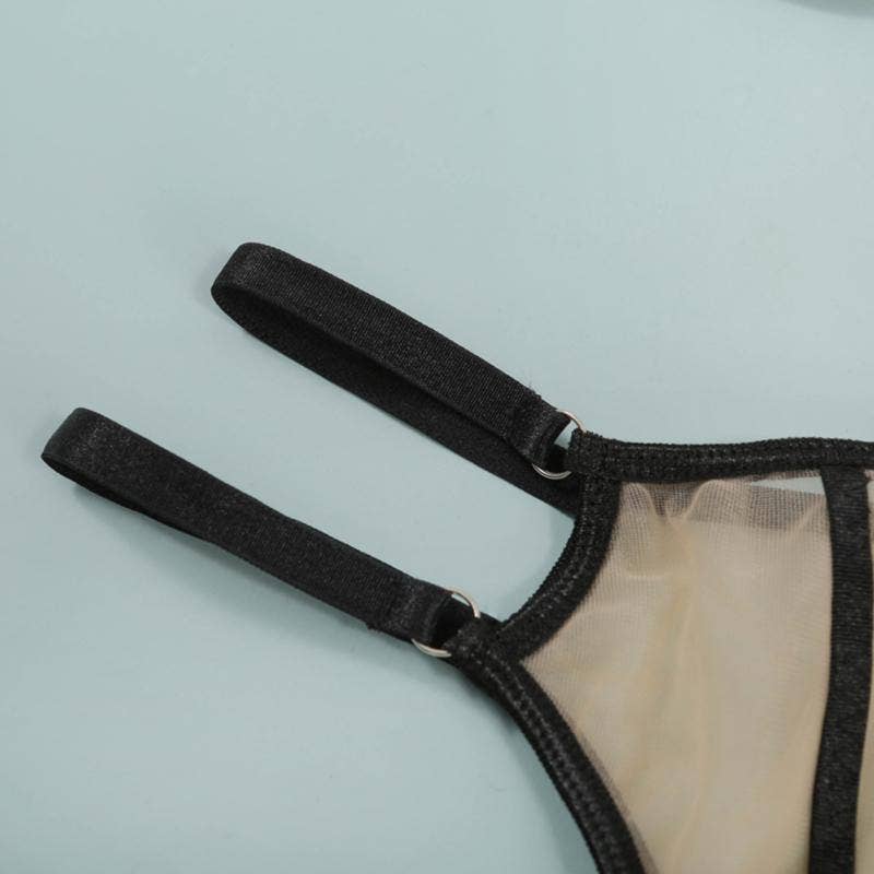 La Belle Fantastique - Vendita all'ingrosso Completino intimo - Donna - Set intimo sexy La Belle Fantastique Brinley a 2 pezzi | Pizzo beige trasparente | Lingerie per sposa | Regalo per lei3