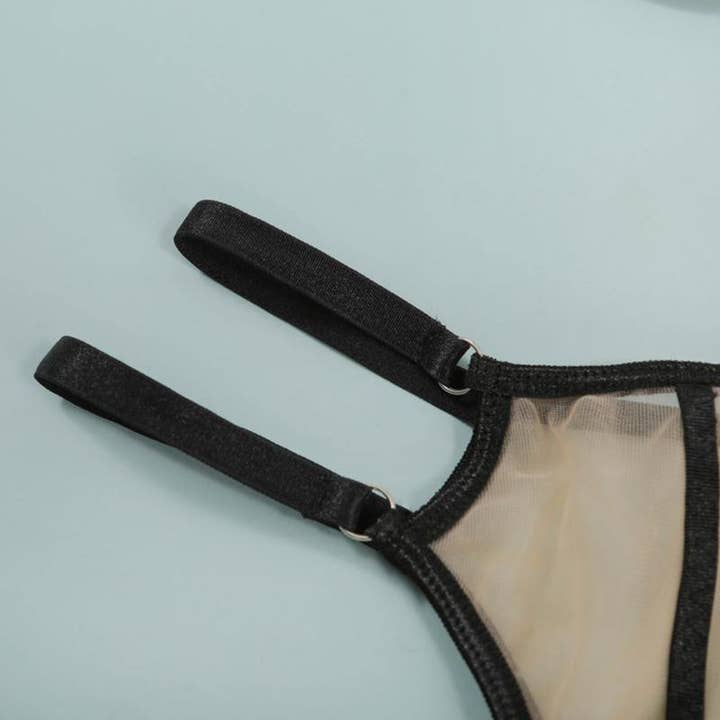 La Belle Fantastique – wholesale Underkläder - Dam – La Belle Fantastique Brinley 2 stycken Sexig underkläder Set | Sexig Beige Spets Hollow | Se genom underkläder brud | Present till hennes bröllopsgåva3