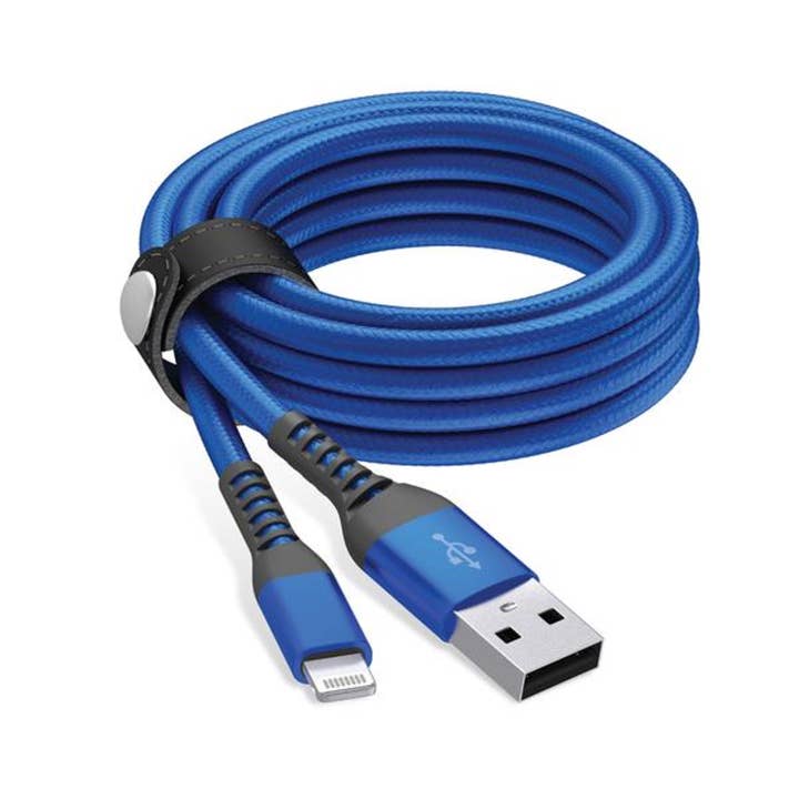 M&S Distributions Corp - Wholesale Charging Cable - Kevlar USB-A to Lightning Charging Cable – 6ft (Blue)