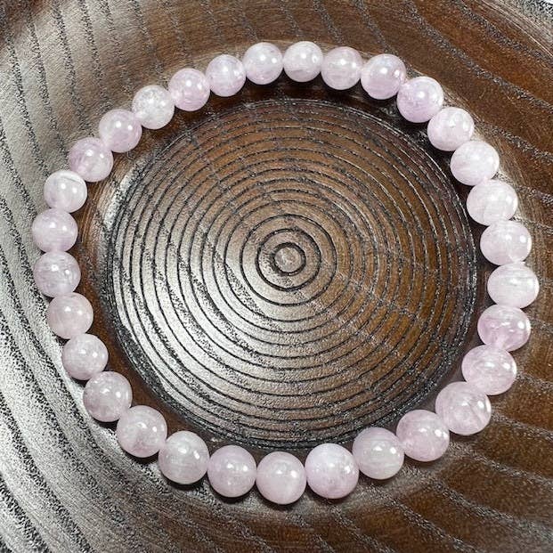 Kunzite Beaded Bracelet - Wrist Mala - 6mm - Average Wrist for wholesale by Namu Baru Inc.