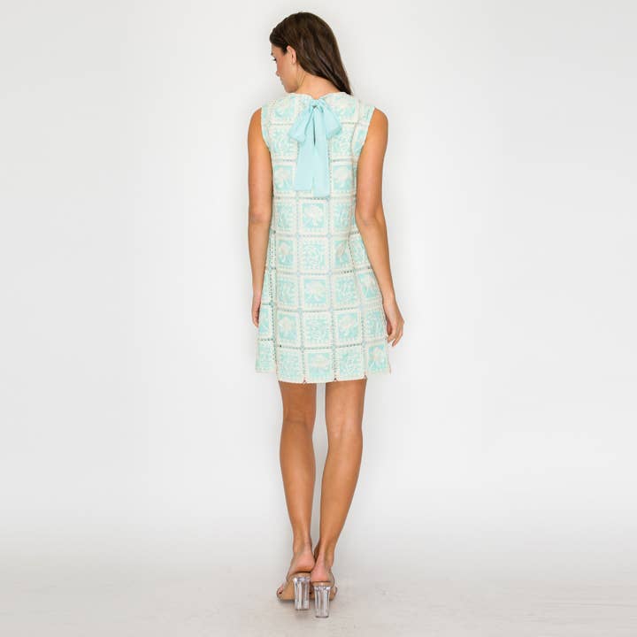 LoveWednesday - Wholesale Dress - Women's - Mint Lace Patch Work Mini Shift Dress - LWD2908 3