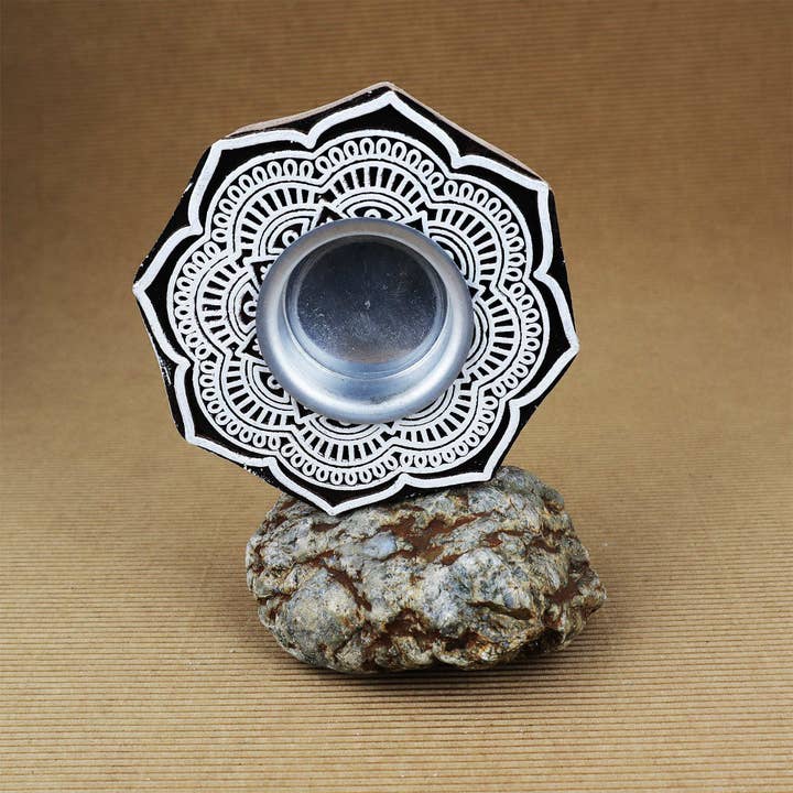 Tribal Trade GmbH - Wholesale Candle Holder - Tealight holder wood rosette large flower candle holder2