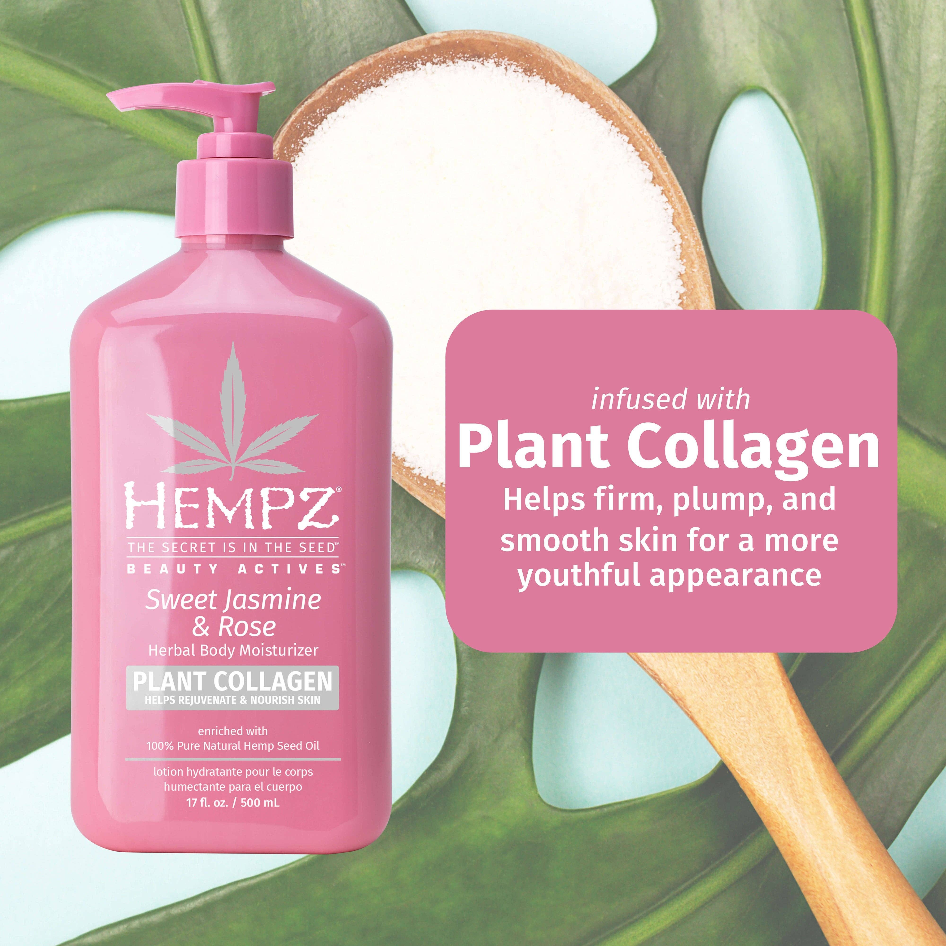 Hempz UK - Vente Crème/lotion pour le corps - Crème hydratante pour le corps aux herbes infusion collagène jasmin doux et rose2