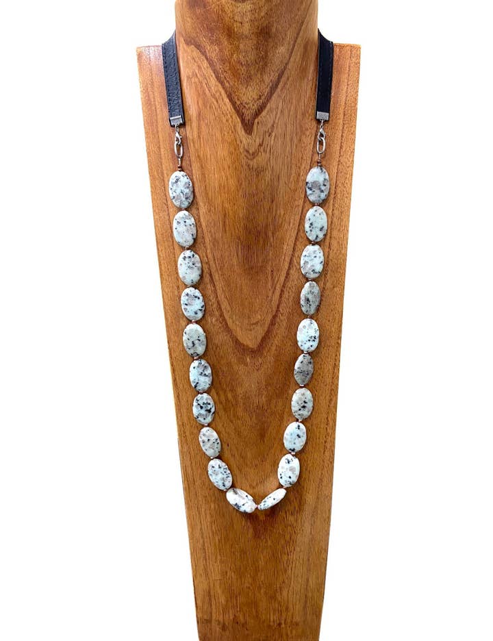 Western Elite Jewelry - Wholesale Beaded/Pearl Necklace - NKS200616-07 38"L Picture Jasper Nuggets Necklace