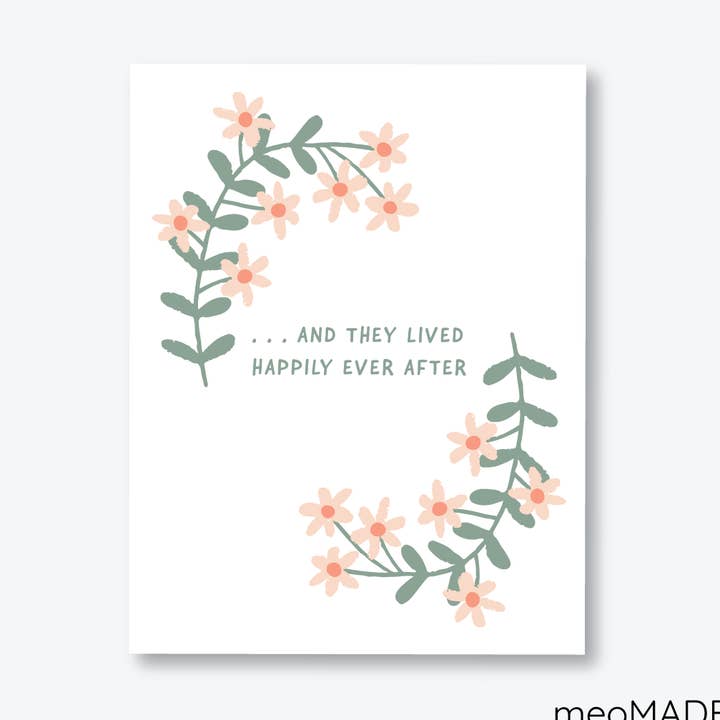 Happily Ever After Love Wedding & Engagement Greeting Card for wholesale by meoMADE