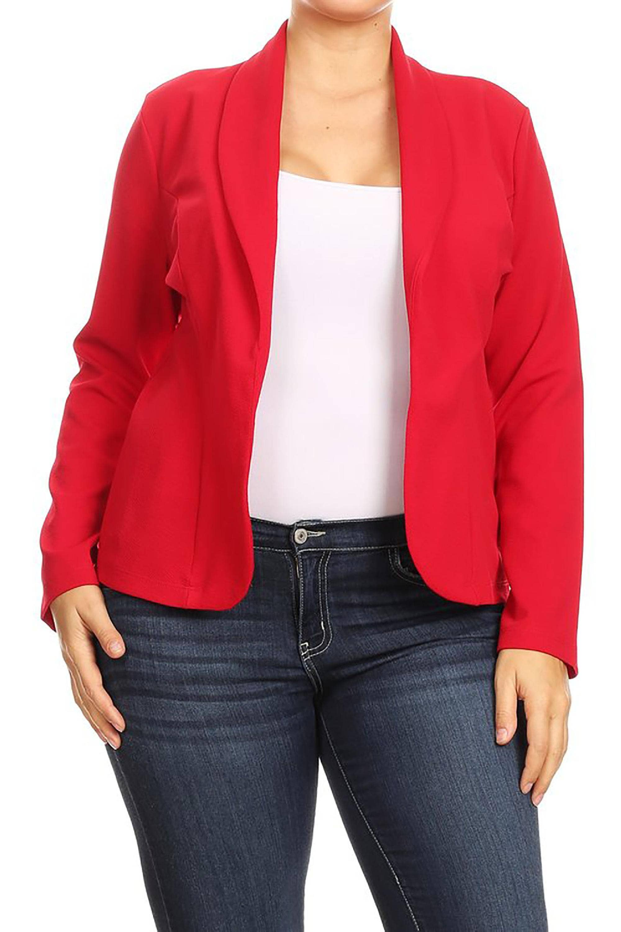 MOA COLLECTION - Wholesale Blazer - Women's - Women's Solid Casual Plus Size Trendy Blazer Jacket40