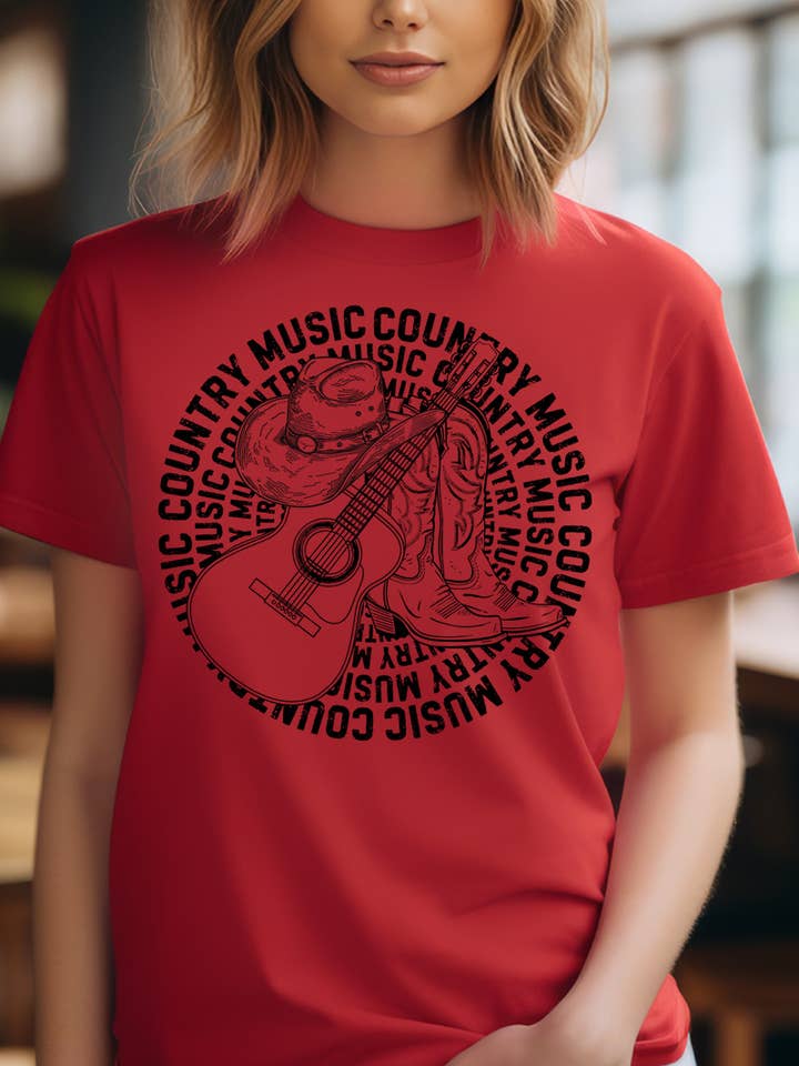 Country Music Graphic Tee. for wholesale by DG WORLD