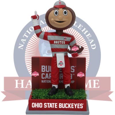 National Bobblehead Hall of Fame and Museum - Wholesale Decorative Figurine - Brutus Buckeye Ohio State Buckeyes 2024 CFP National Champions Scoreboard Bobblehead