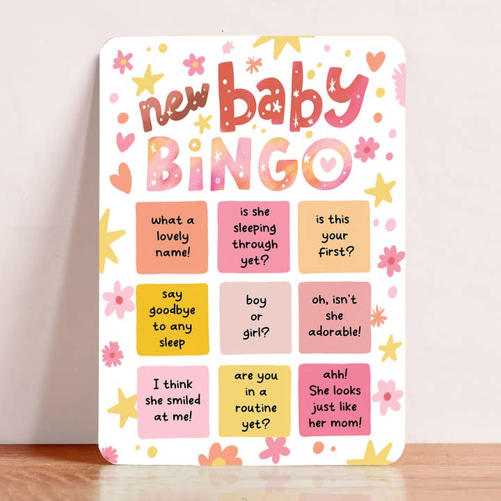 Aniet Illustration - Wholesale Baby Card - Card congratulations birth baby bingo girl postcard1