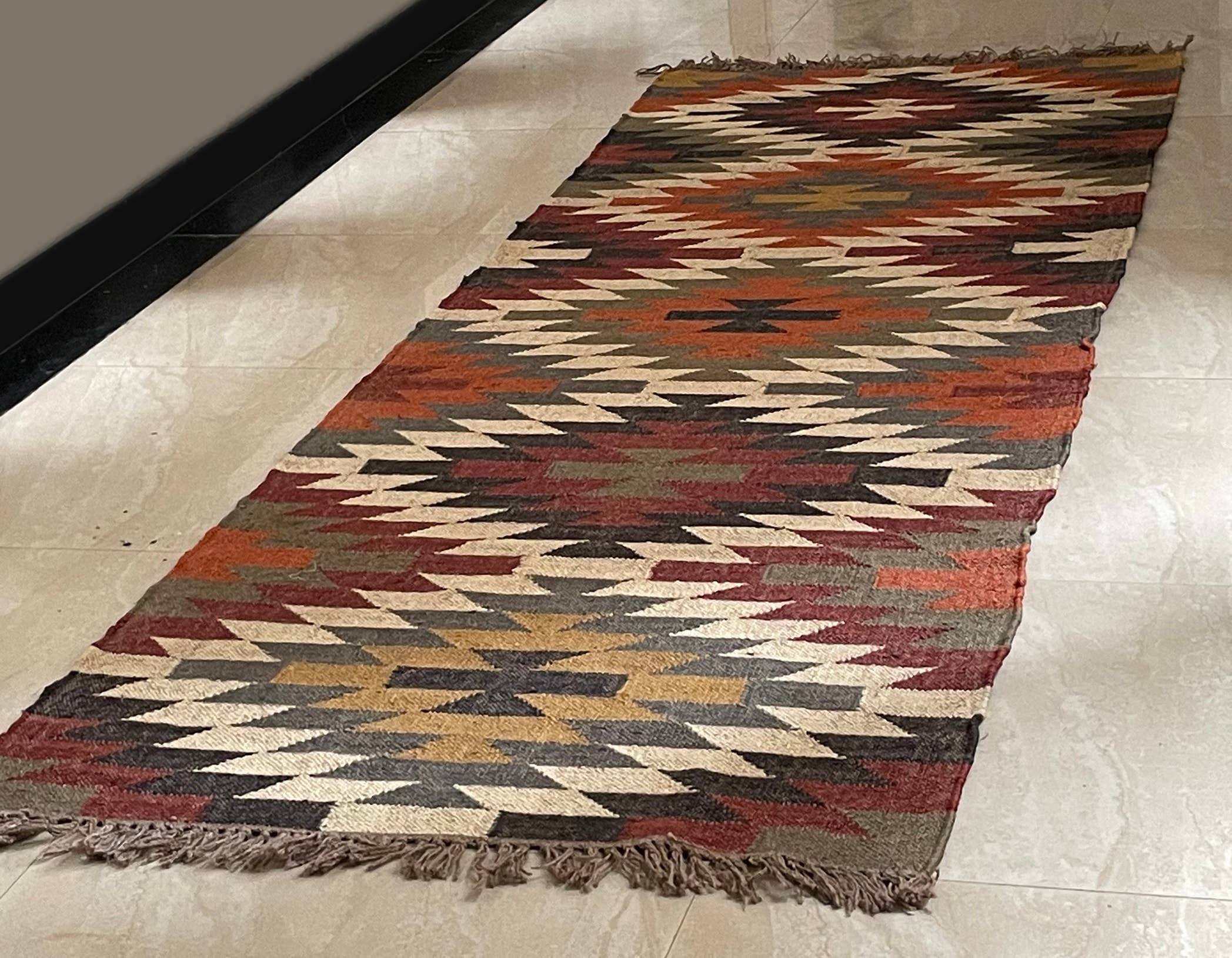 Rugs Boutique – wholesale Area rug – 3 x 8 Ft - Jute\Wool Handmade Kilim RugCarpet,Home Decor.4