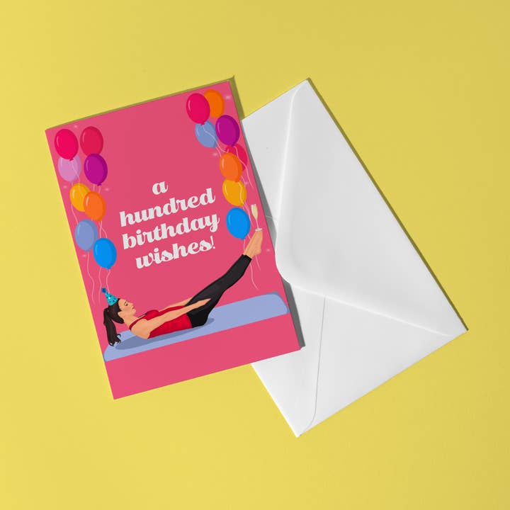 A Hundred Birthday Wishes Pilates Birthday Card for wholesale by by Rosybum