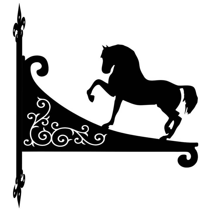 Dancing Horse Ornamental Scroll Hanging Bracket for wholesale by Steel Images