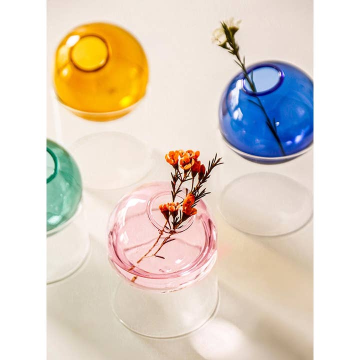 TUTU Home - Wholesale Vase - "Round" Yellow Glass Hydroponic Vase3