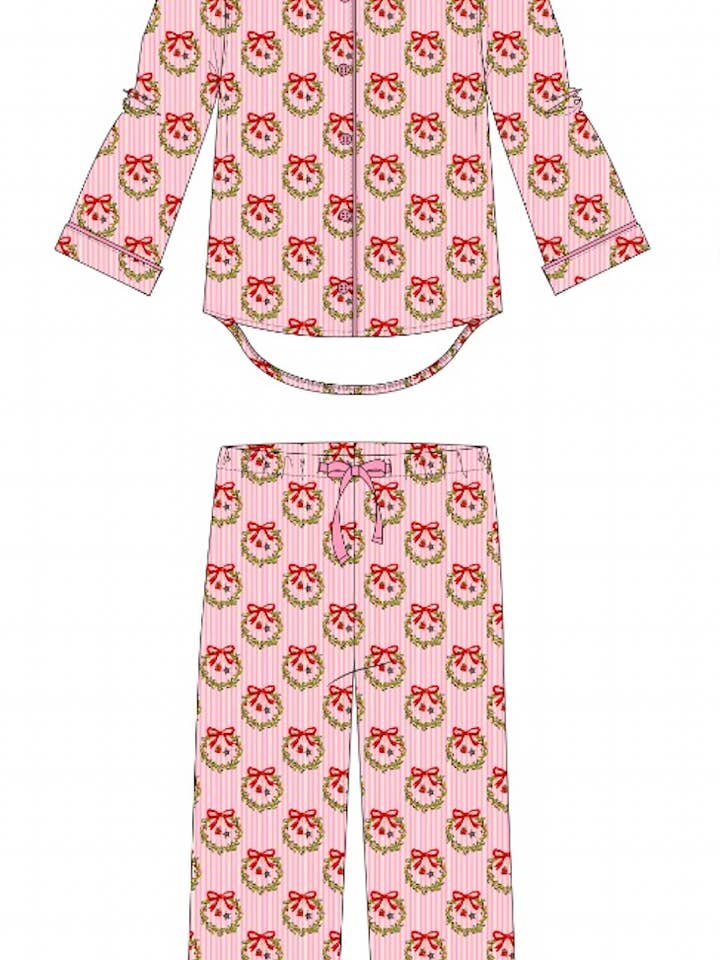 Kiki + Lulu - Wholesale Lounge Set - Women's - Pink Wreath Mama Lounge Set
