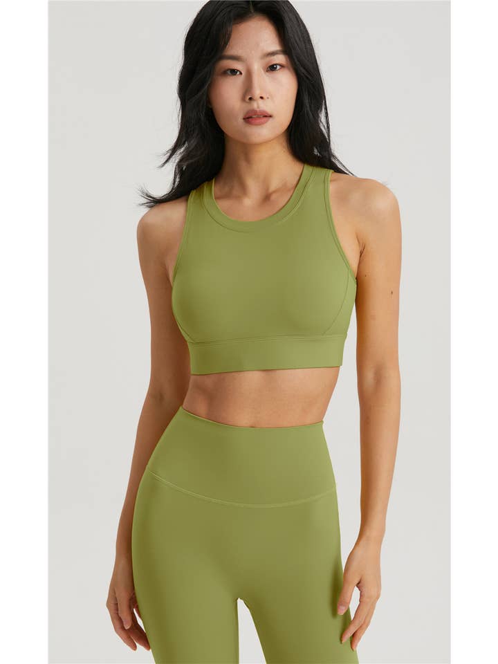 91thelabel - Vente Brassière de sport – femme - Soutien-gorge de sport à dos ouvert Merida Lycra® à coupe moulée0