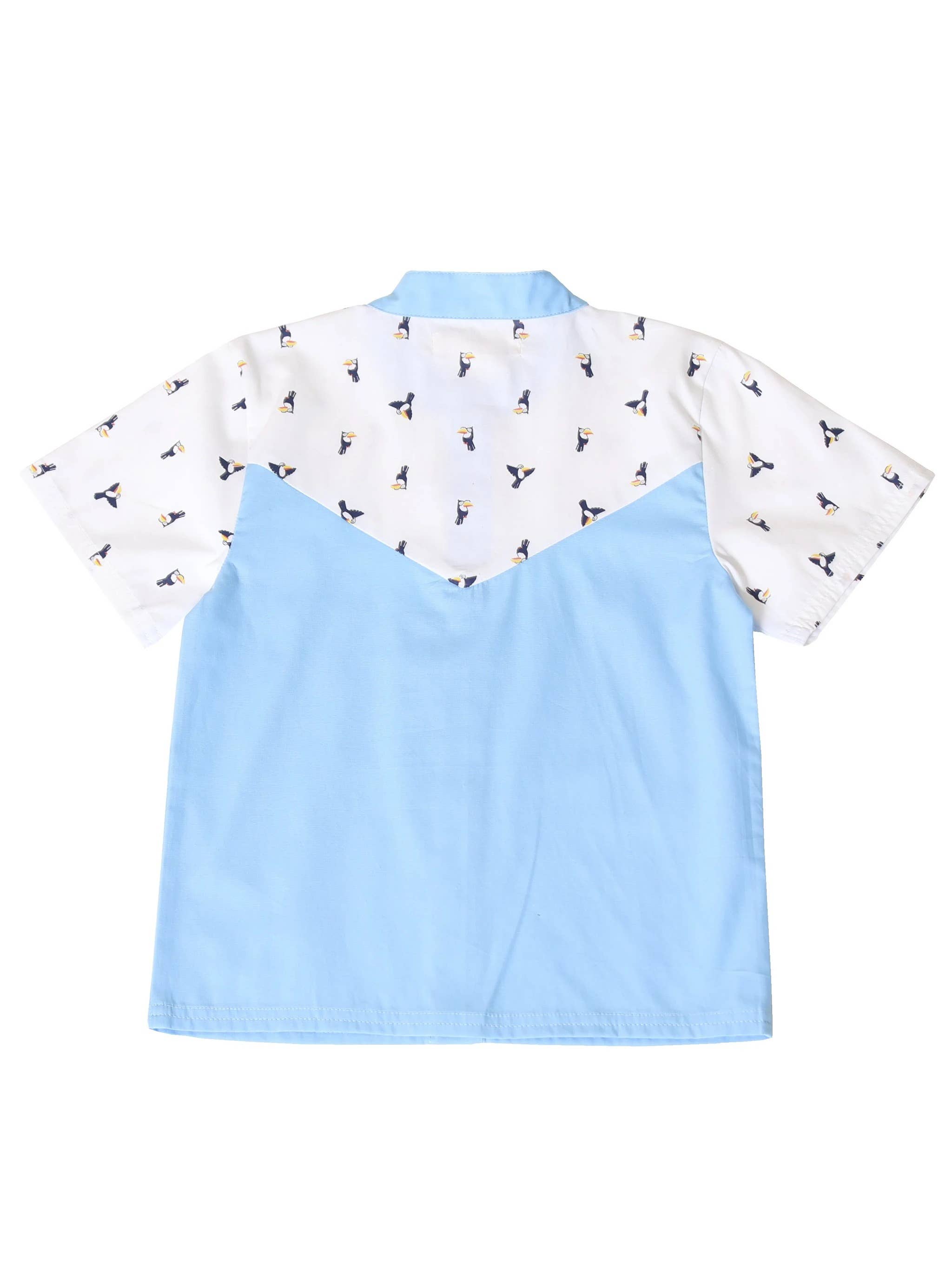 Kinderkind - Wholesale Button Down Shirt - Kids - Boys Toucan Button Up Short Sleeve Shirt1