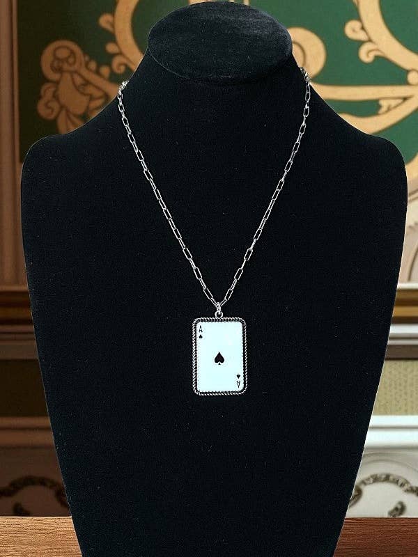 ACE OF SPADES PENDANT NECKLACE for wholesale by Andrea Bijoux