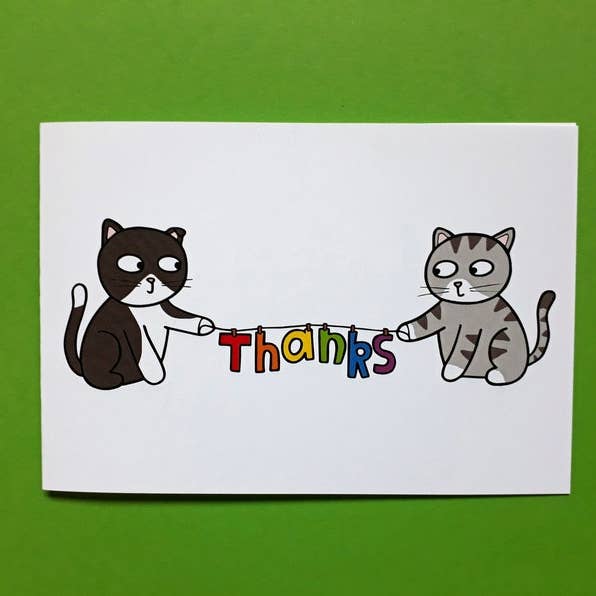 Danke Cat Card für den Großhandel von Penguin Parade