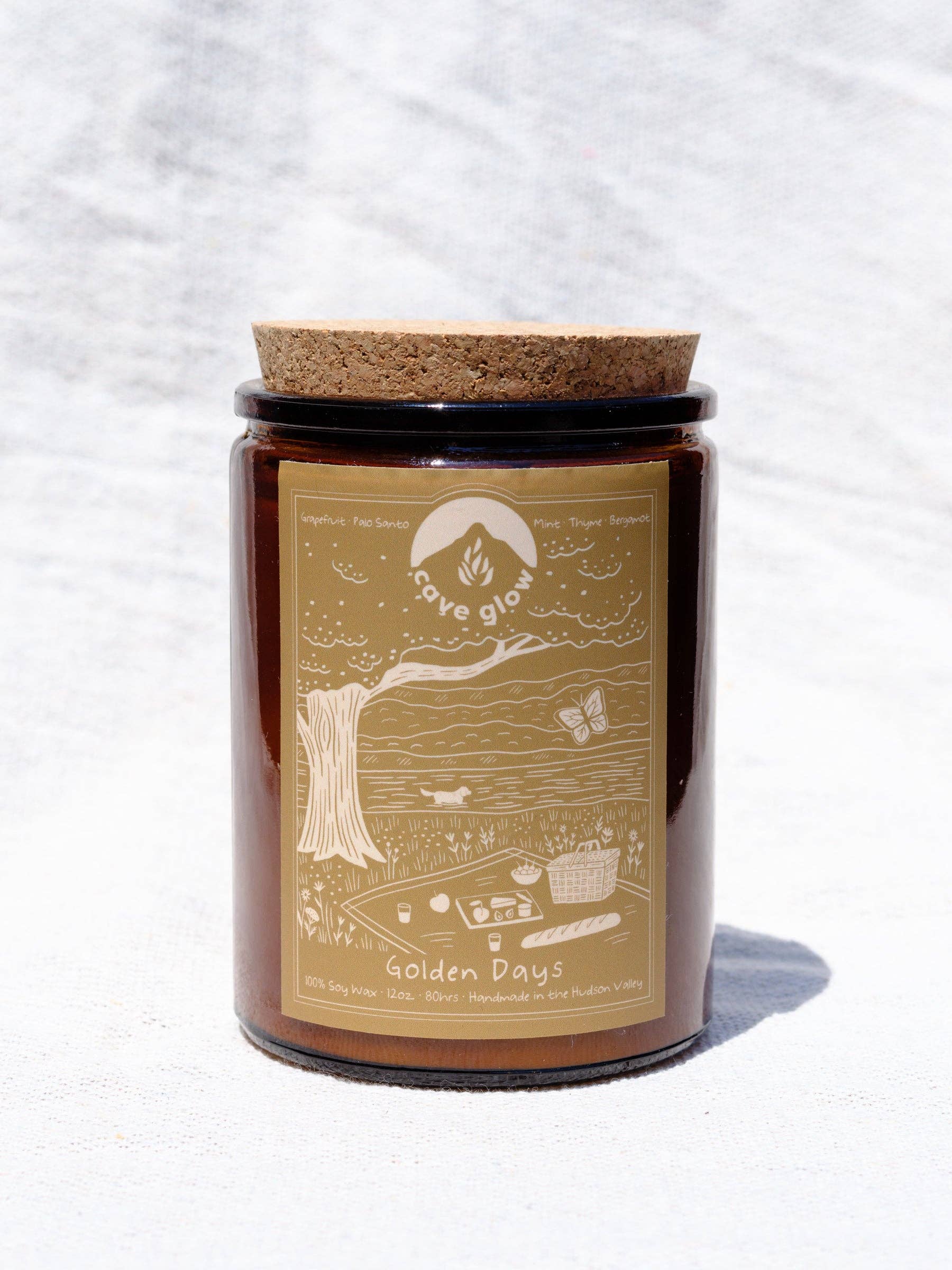 Cave Glow Studio - Wholesale Jar/Filled Candle - Golden Days | 100% Soy Wax | 11oz | 80+ hour burn time0