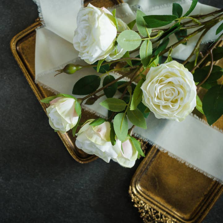 25" CREAM ROSE SPRAY for wholesale by Ragon House