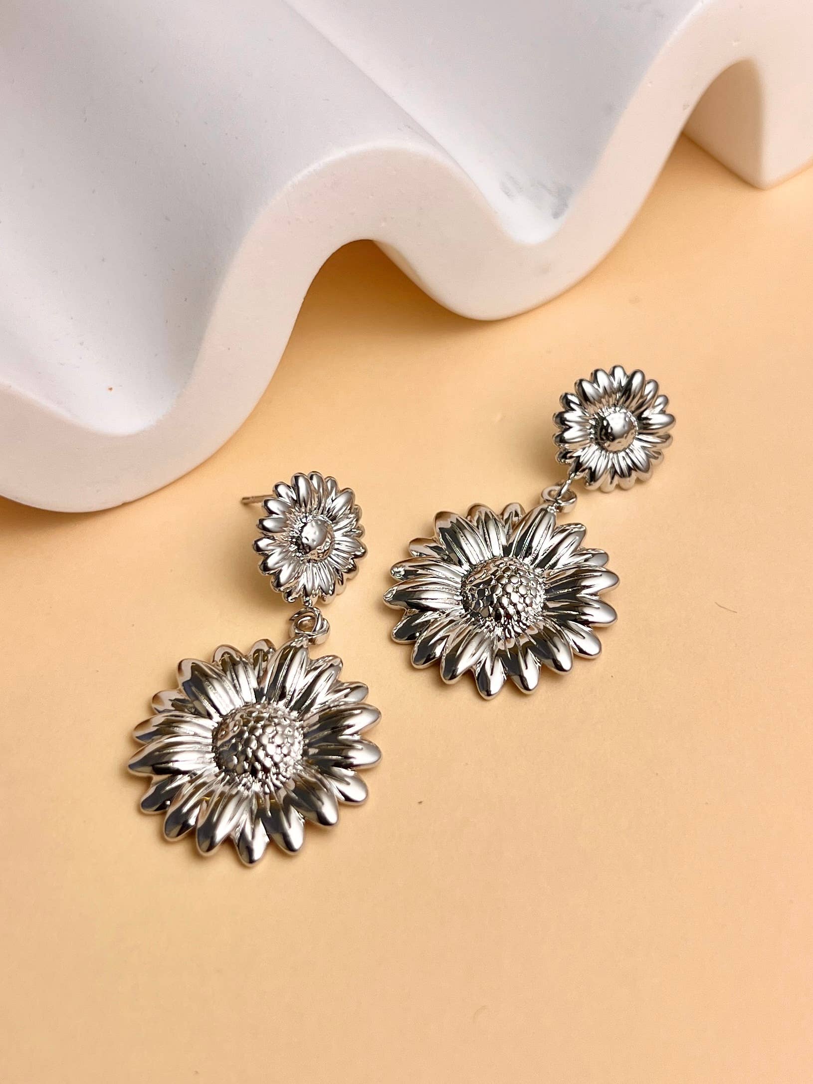 COSMOS - Wholesale Dangle Earrings - Stainless steel flower drop earring0