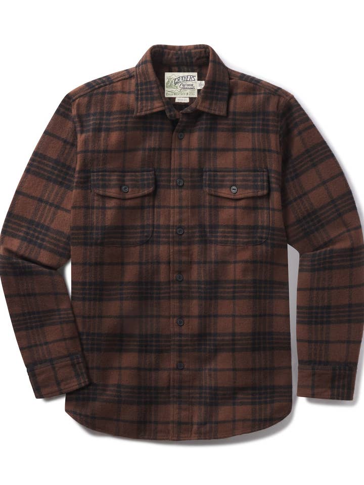 Flanella Pesante Heritage Scarboro - Cioccolato Scuro per la vendita all'ingrosso da parte di Grayers