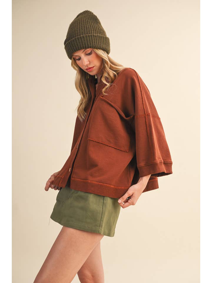 Klesis - Vente Chemise à col boutonné – femme - IJ1589 CHEMISE UNIE SURDIMENSIONNÉE À BOUTONS ET POCHE AVANT21