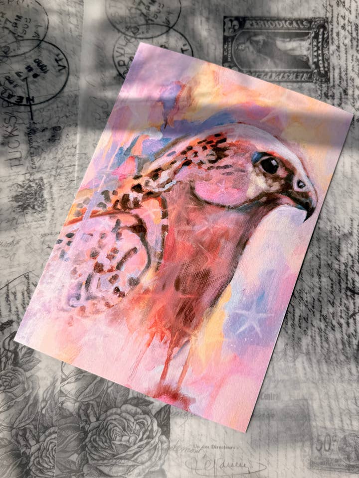 Starry Falcon Print for wholesale by Jess Harris Art