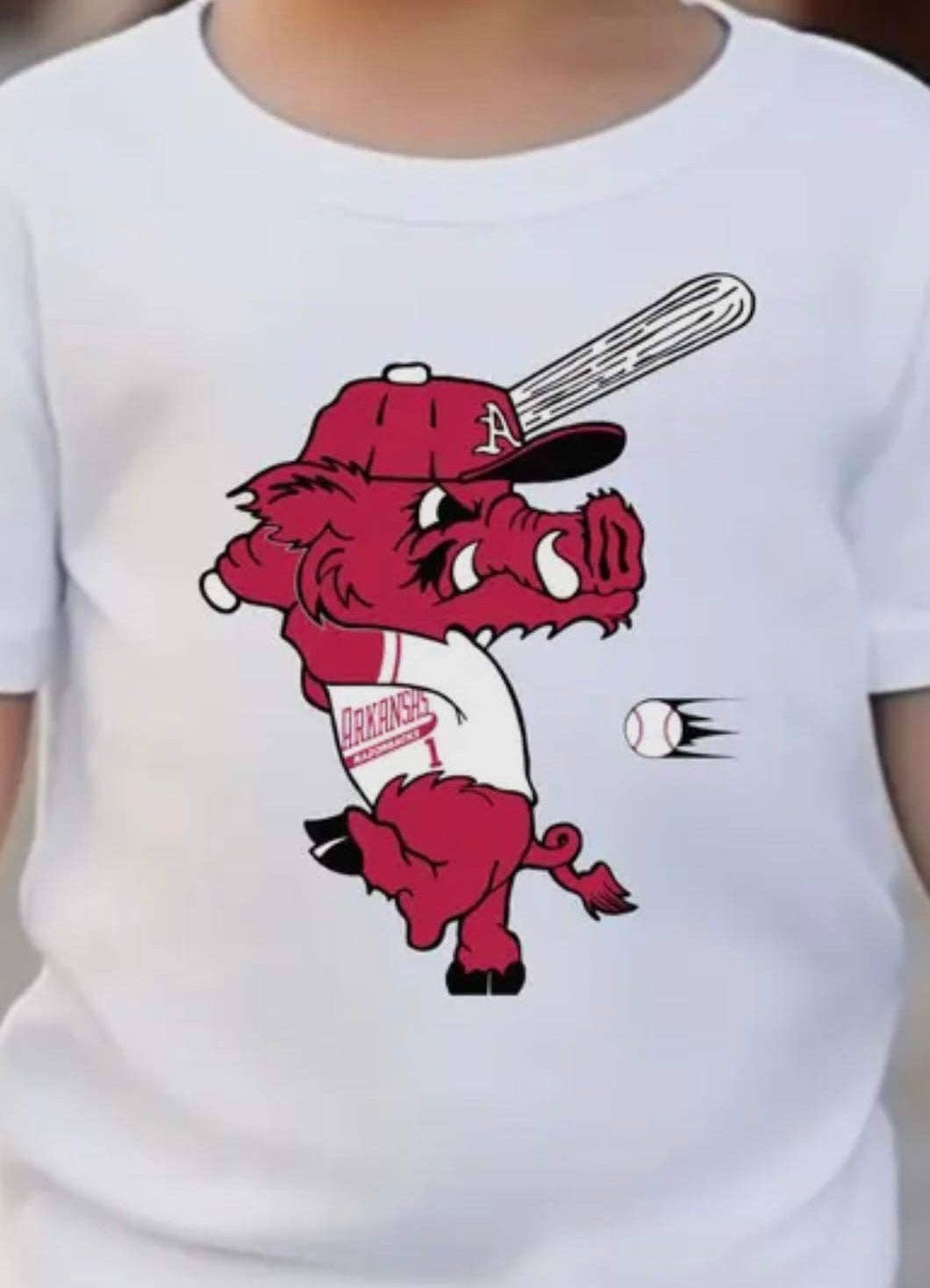 The Crown and Cradle Wholesale - Wholesale Screen Printed T-Shirt - Kids - Hogs Baseball0