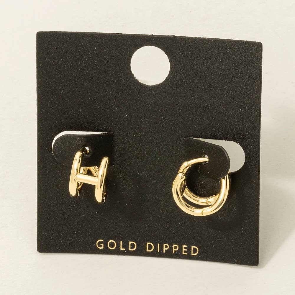 Fame Accessories – wholesale Hoop-örhängen – Guldpläterade miniörhängen med initialbokstav8