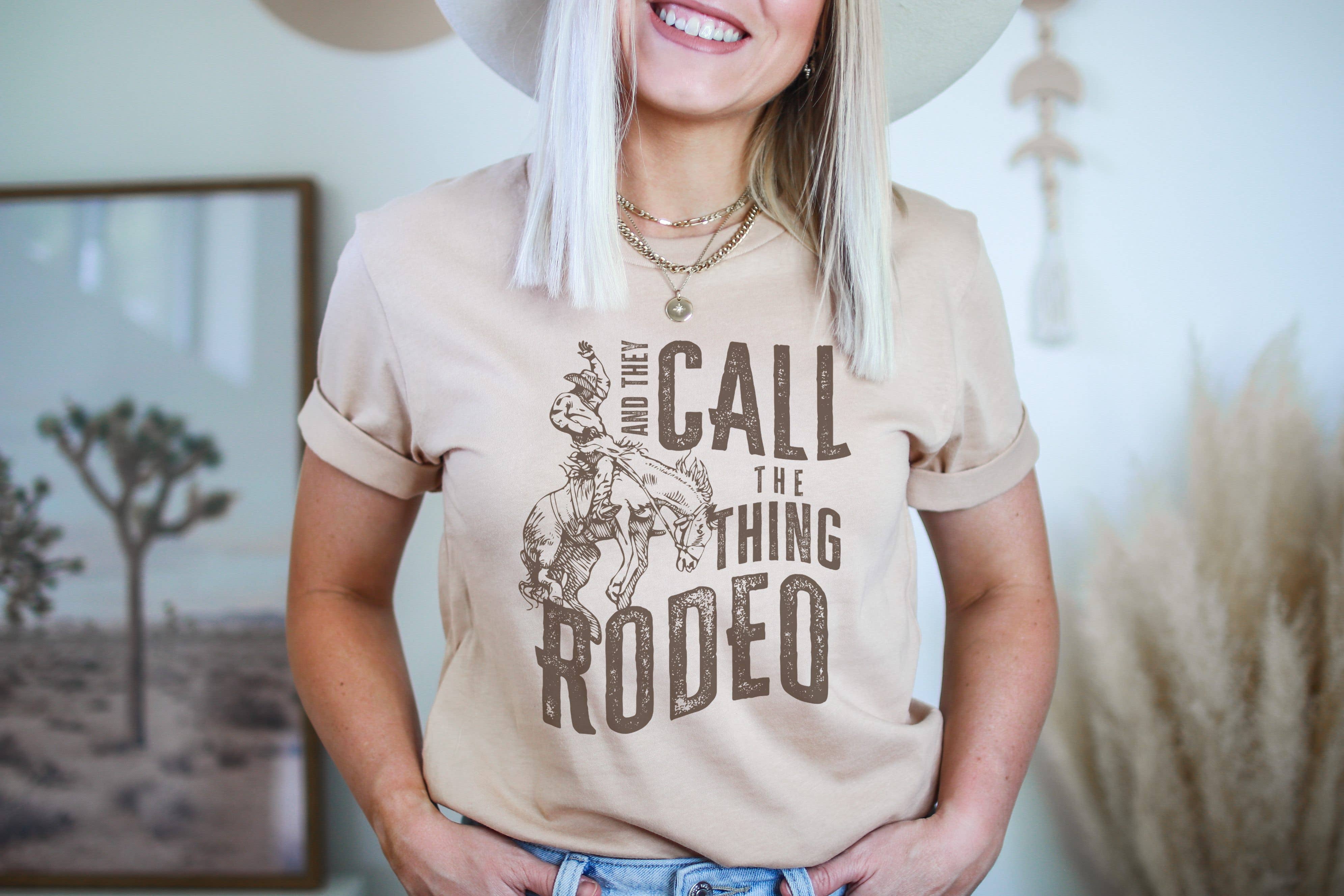 Amy Anne Apparel Inc - Wholesale Screen Printed T-Shirt - Women's - They Call The Thing Rodeo Graphic Tee | Western Shirt0