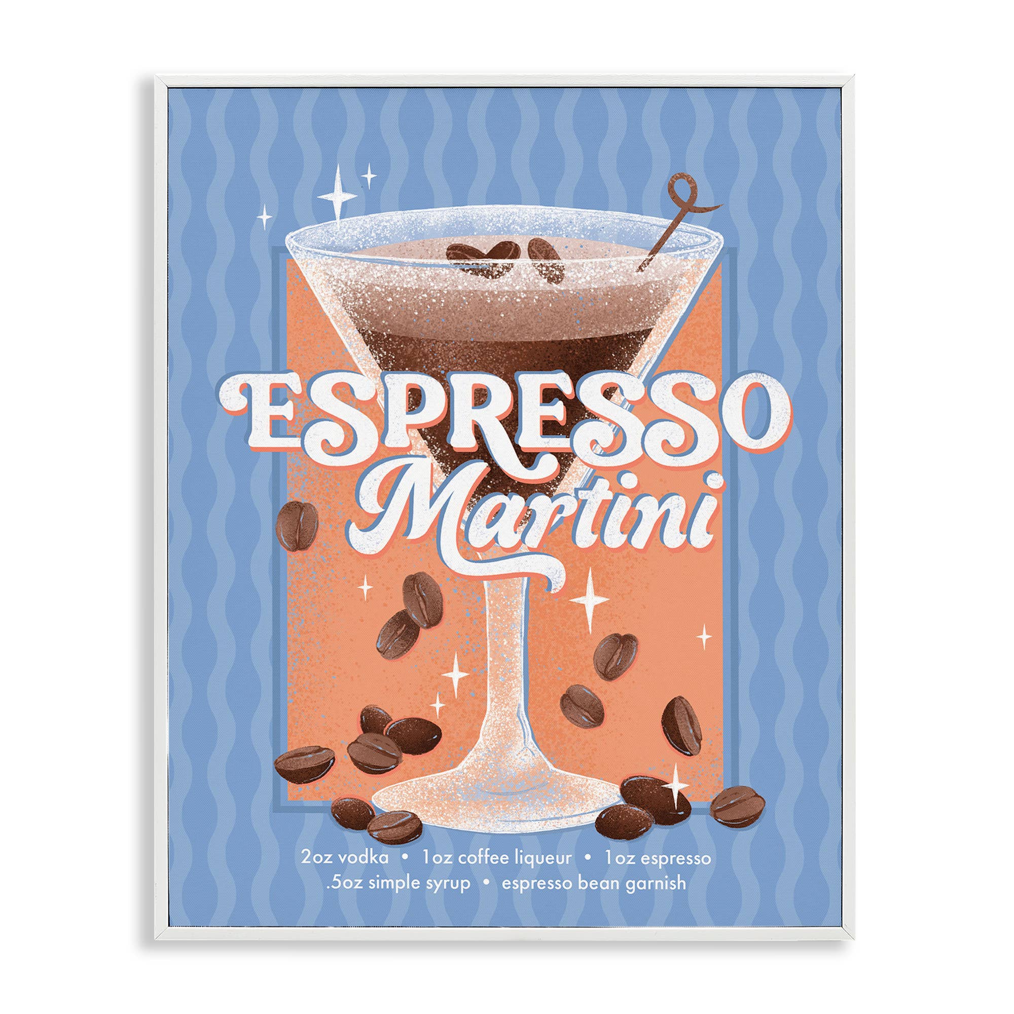 Stupell Industries - Wholesale Wall sign - Retro Espresso Martini & Recipe - Framed Wall Art21
