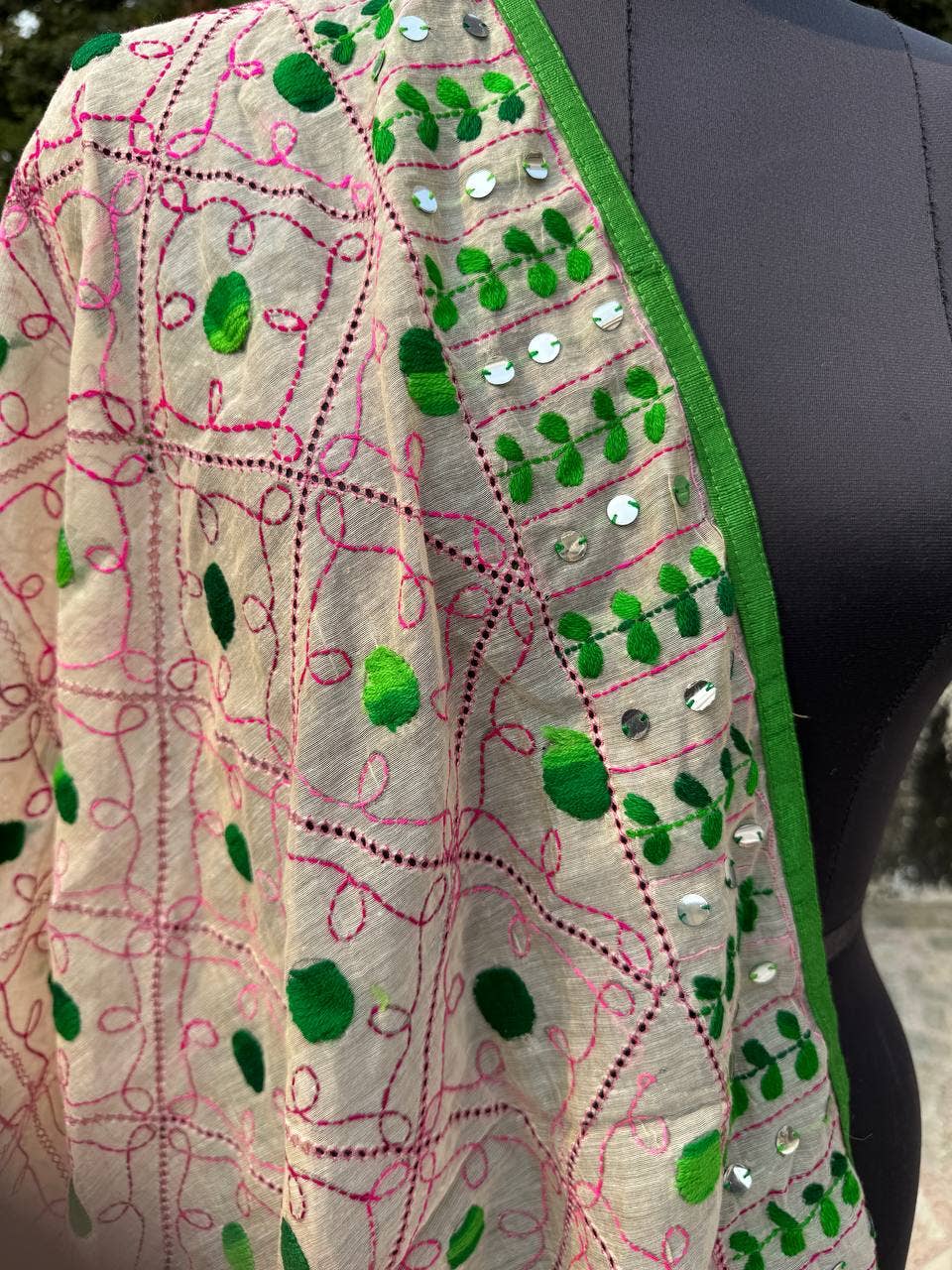 bhavnas boutique - Wholesale Wrap - Women's - Wrap Scarf Fancy Dupatta Floral Embroidery Phulkari Dupatta2