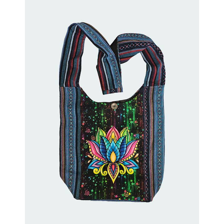 Kathmandu Imports - Wholesale Crossbody Bag - Women's - Lotus Design Hobo Bag (CODE-692)