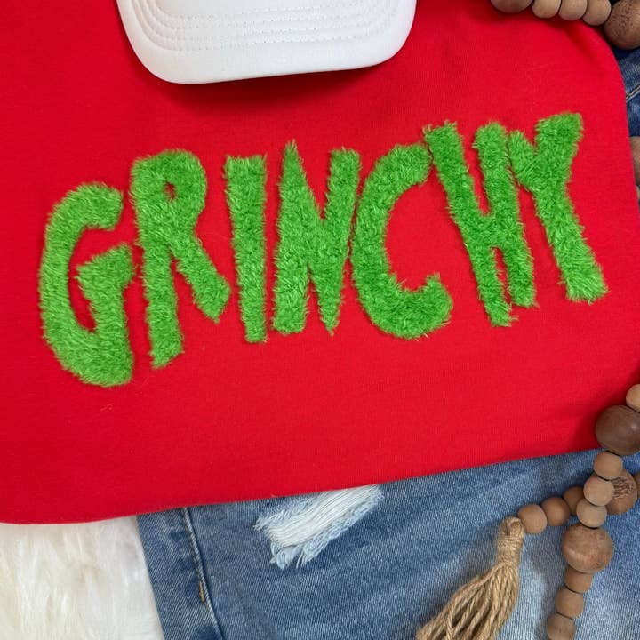 sequinandstiches - Wholesale Patch - Fluffy Grinchy Patch, DIY Christmas Patch3