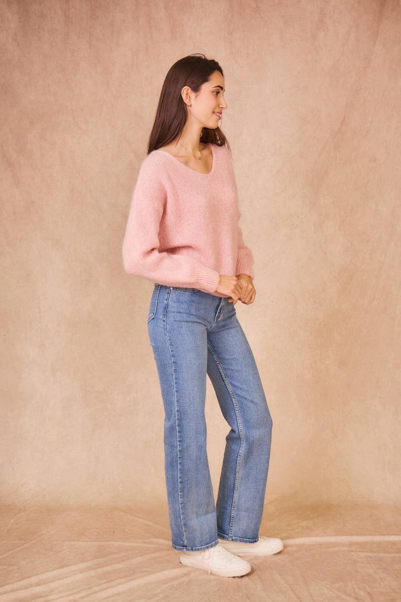 Calie Paris - Wholesale Knit Sweater - Women's - V-Neck Kid Mohair Sweater10