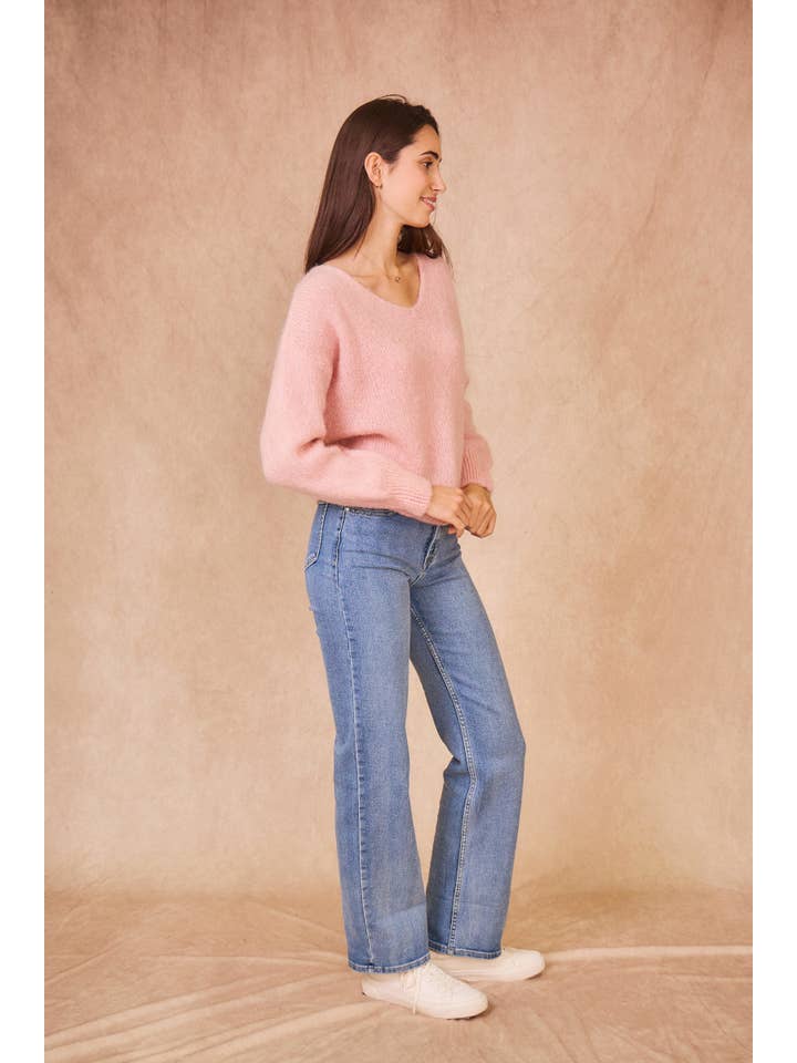 Calie Paris - Wholesale Knit Sweater - Women's - V-Neck Kid Mohair Sweater10